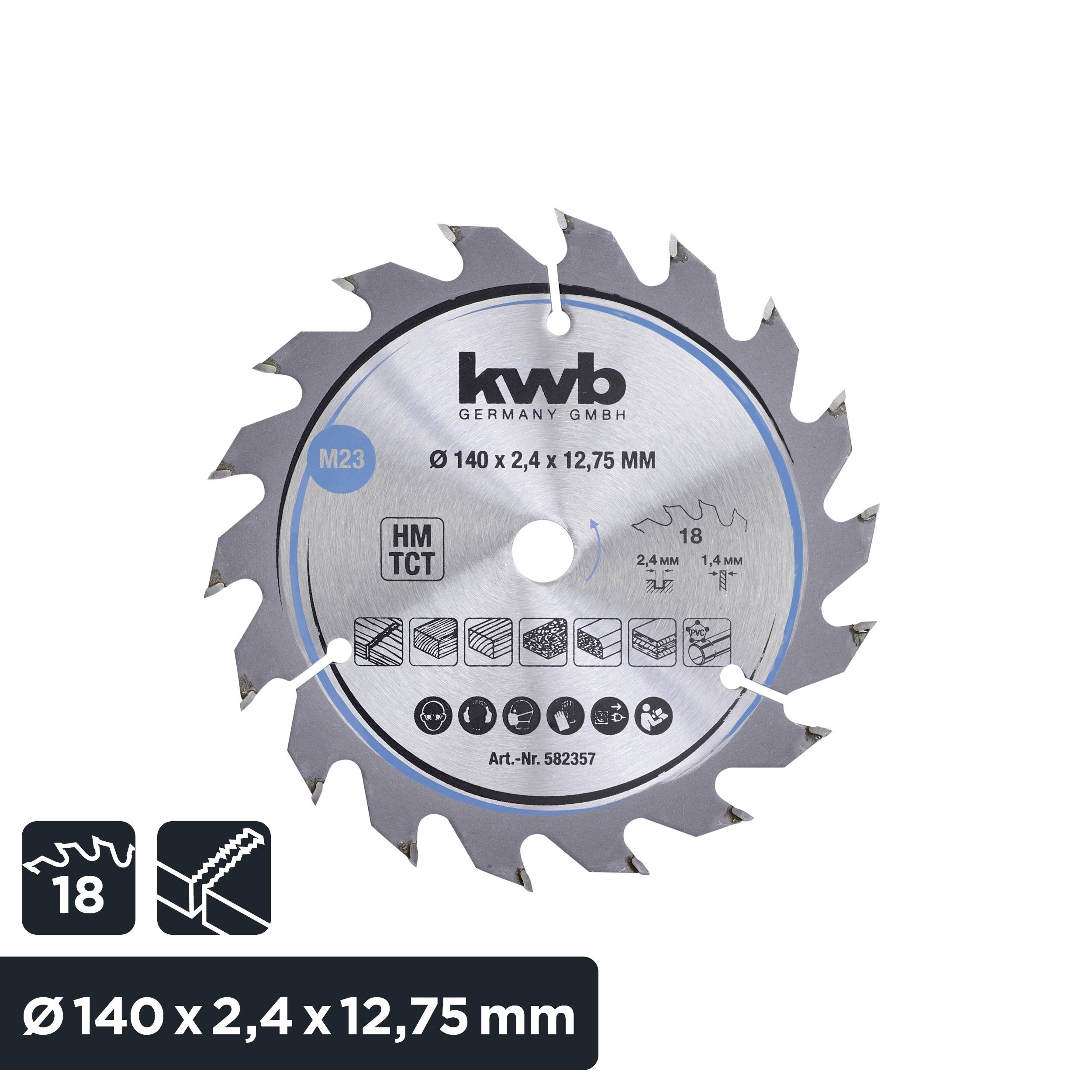 Kwb 582357 Hartmetall Kreissägeblatt 140 x 12.75mm 1St.