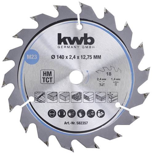 Kwb 582357 Hartmetall Kreissägeblatt 140 x 12.75 mm 1 St.