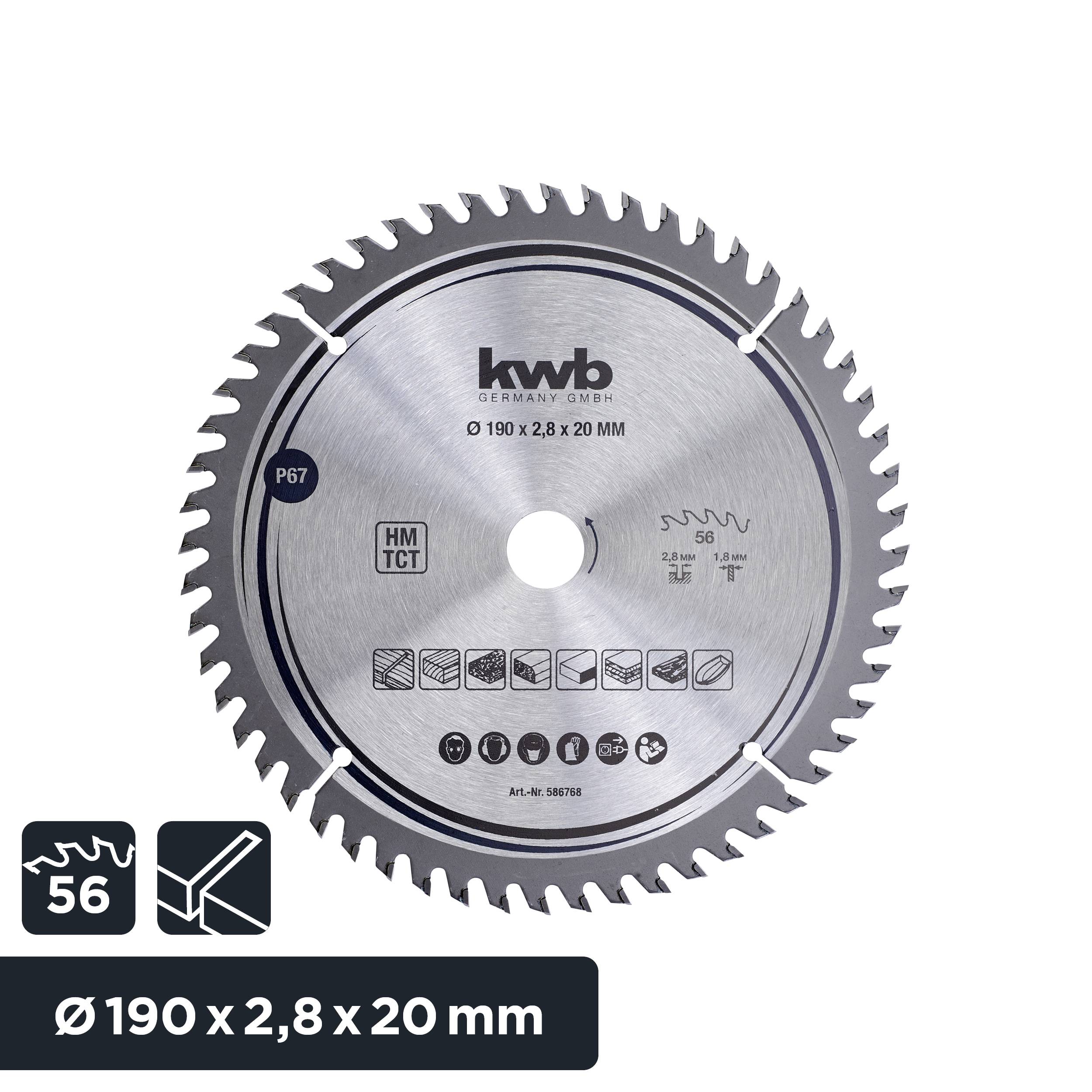 Kwb 586768 Hartmetall Kreissägeblatt 190 x 20mm 1St.