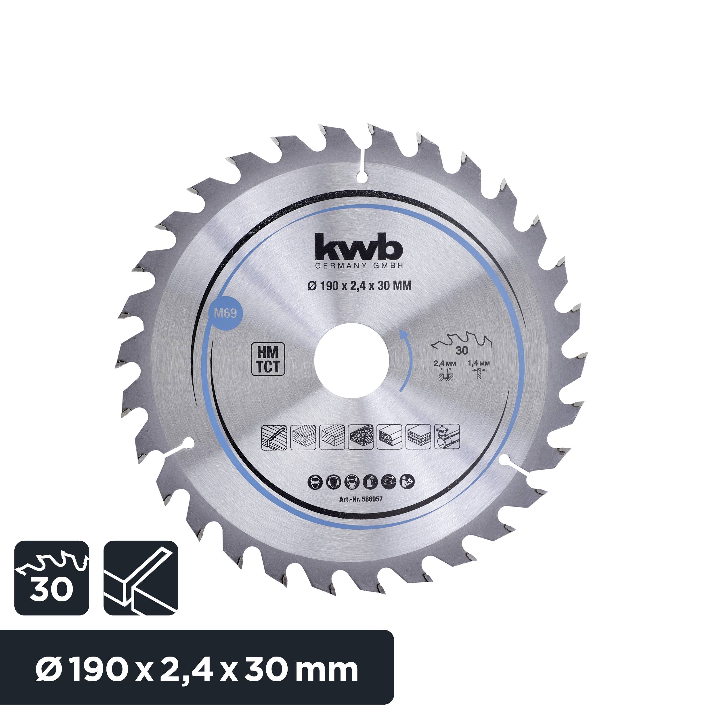 Kwb 586957 Hartmetall Kreissägeblatt 190 x 30mm 1St.