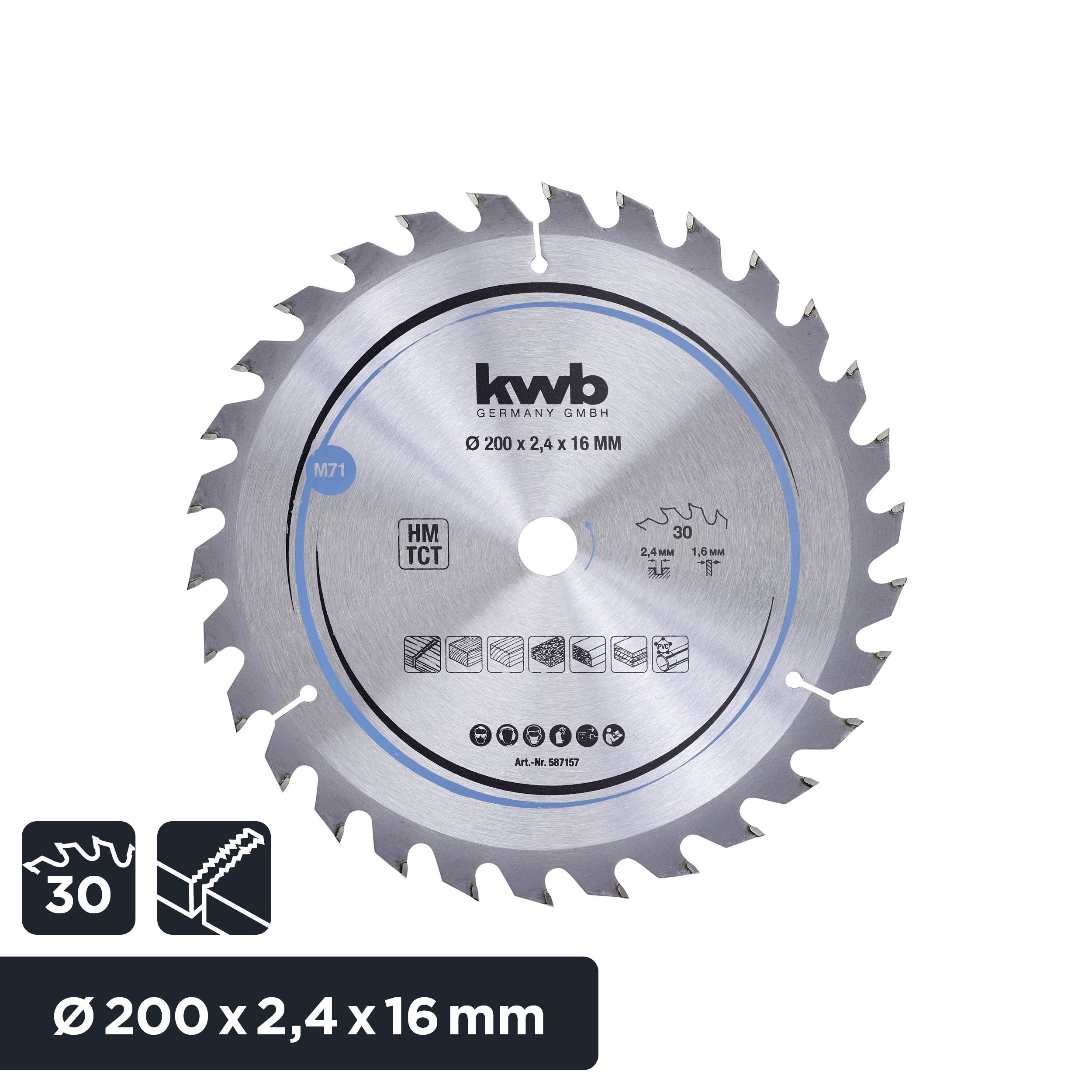Kwb 587157 Hartmetall Kreissägeblatt 200 x 16mm 1St.