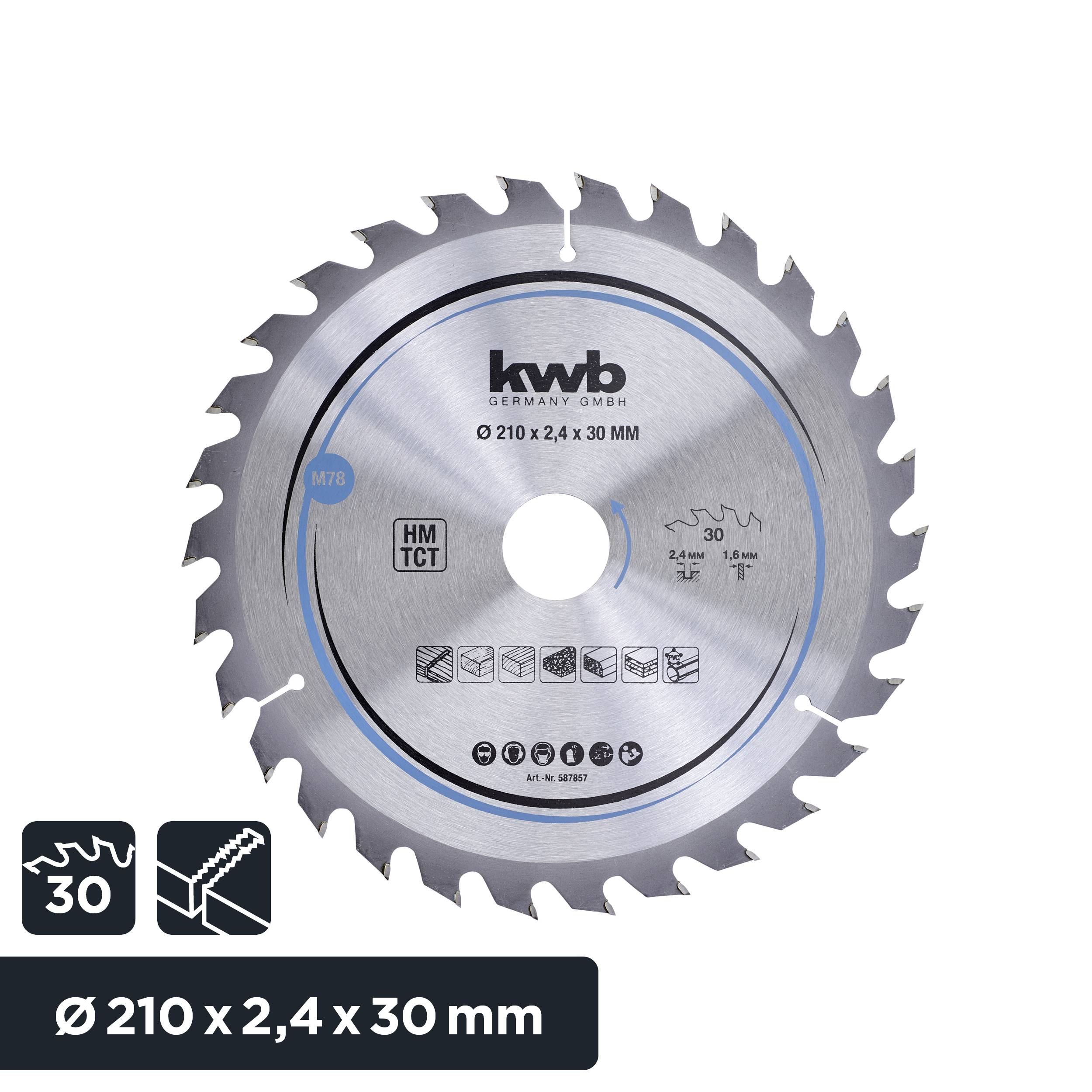 Kwb 587857 Hartmetall Kreissägeblatt 210 x 30mm 1St.