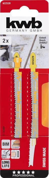 Kwb 622520 Stichsägeblatt gegenläufig verzahnt, HCS 2St.
