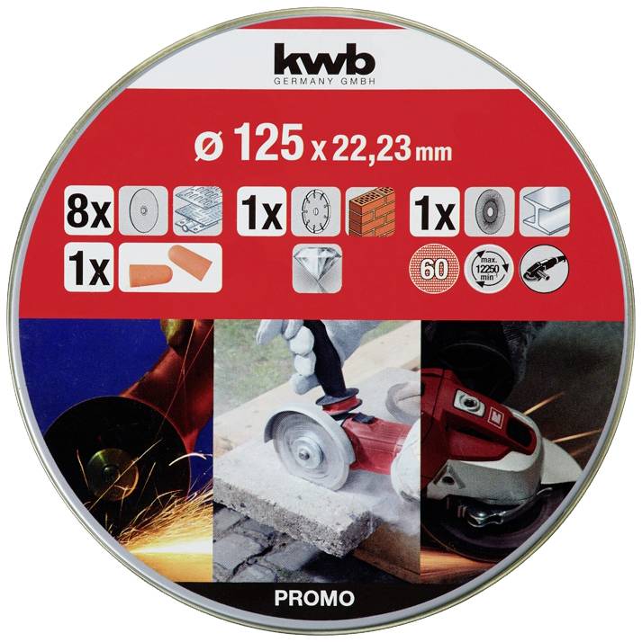 kwb 712042 Trennscheiben-Set 125 mm 10 St. Edelstahl, Stein, Stahl