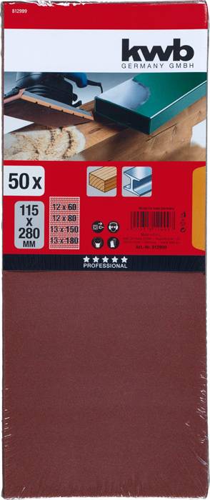 Kwb 812999 Schleifpapier Körnung (num) 60, 80, 120, 180 (L x B) 280mm x 115mm 50St.