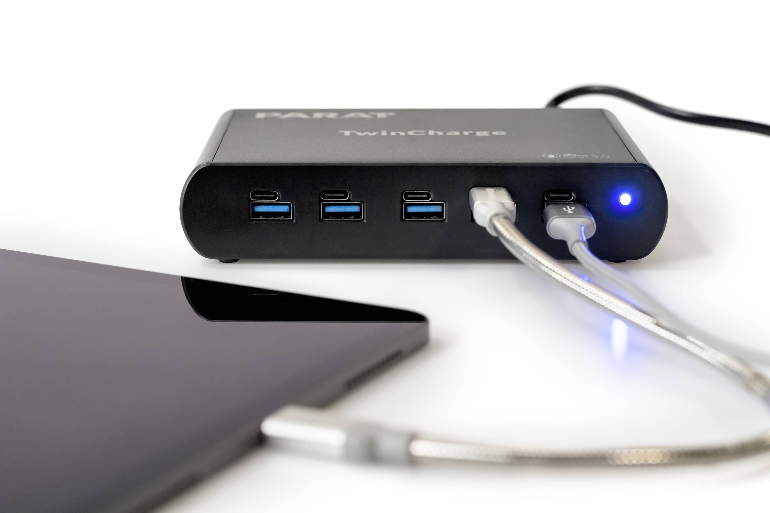 PARAT PARAPROJECT TC5 - Netzteil - 2.8 A - PD - 10 Ausgabeanschlussstellen (5 x USB-C, 5 x 9-poliger USB Typ A)