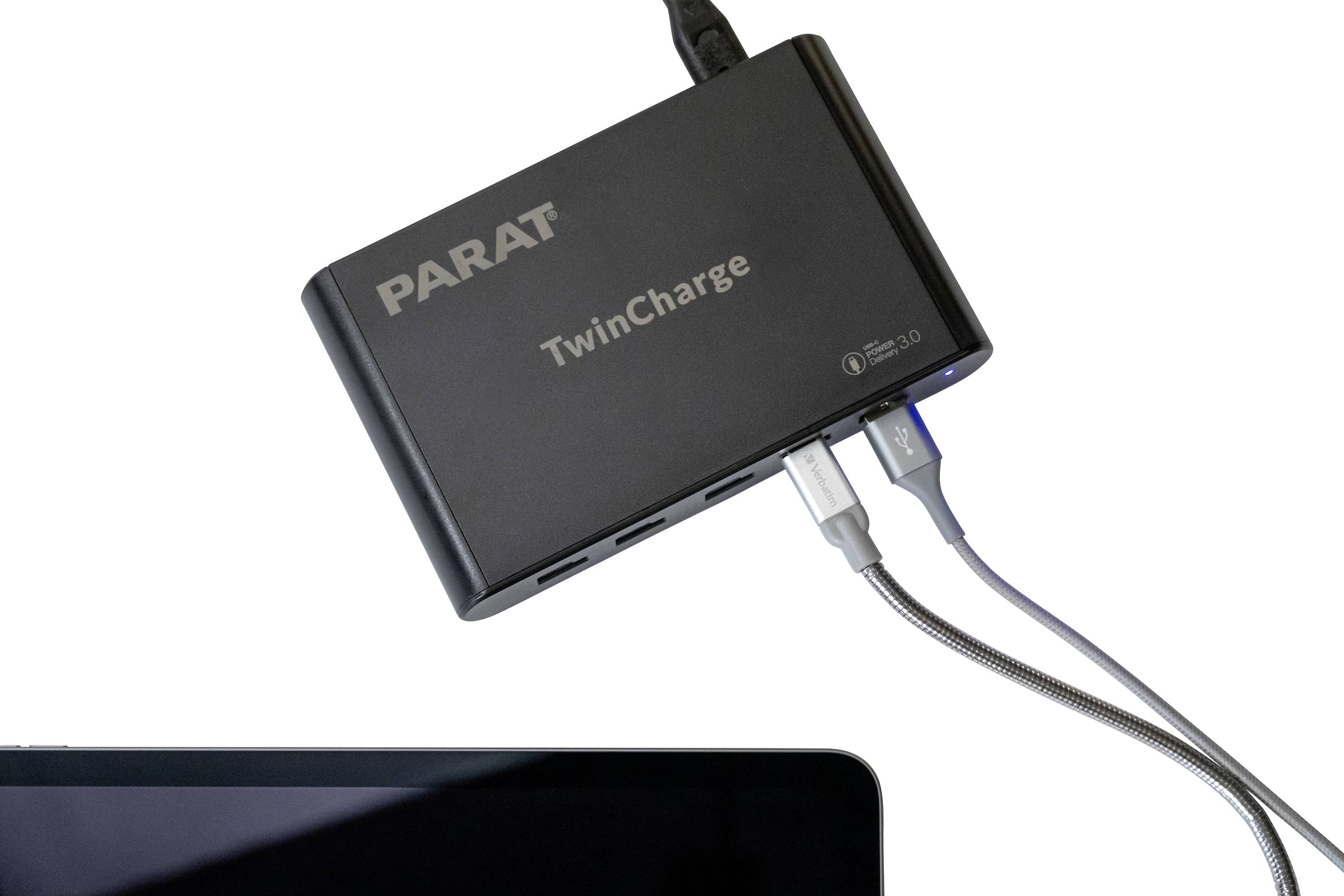 Parat PARAPROJECT® TC5 TwinCharger USB-C® USB Ladegerät Schwarz Innenbereich