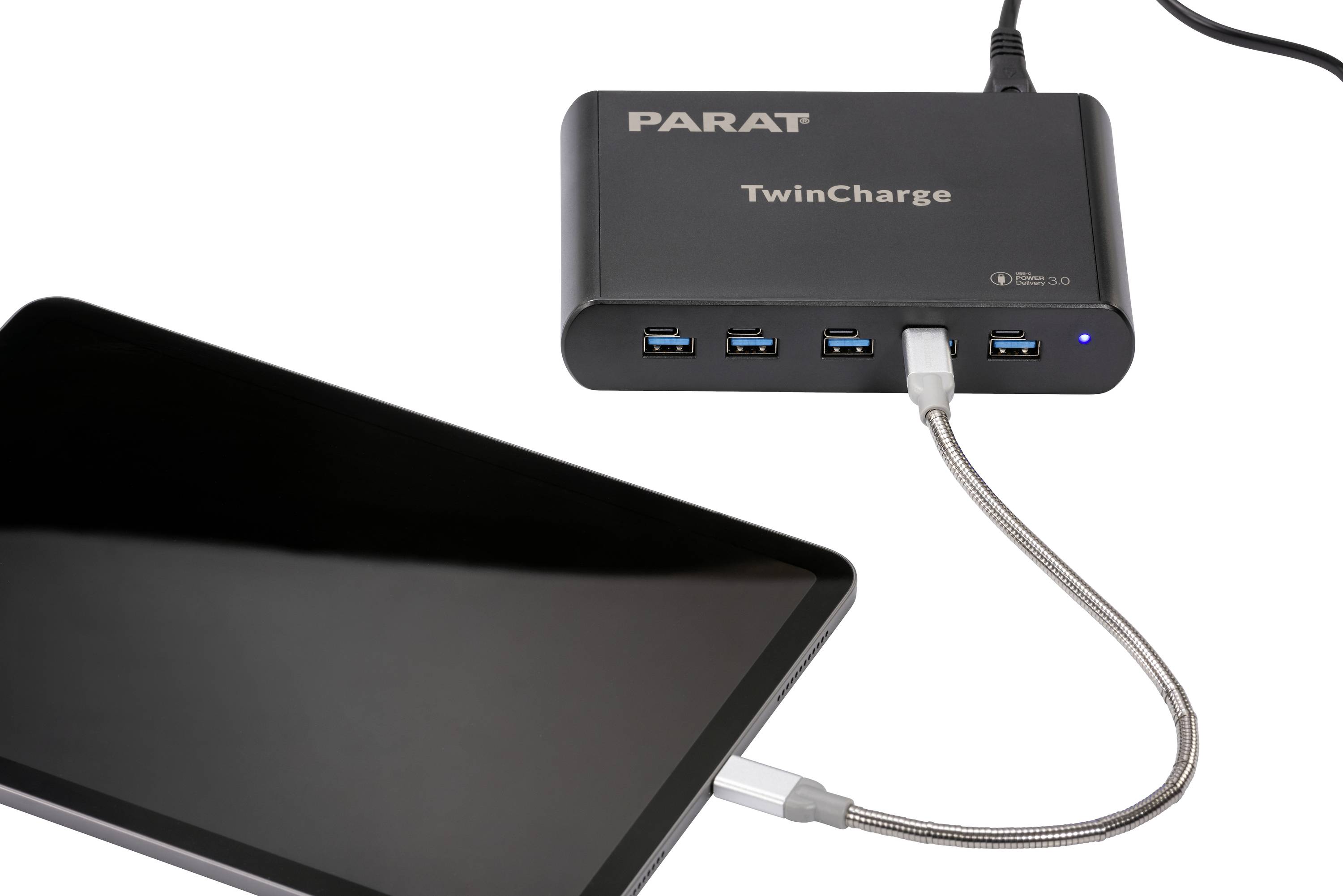 PARAT PARAPROJECT TC5 - Netzteil - 2.8 A - PD - 10 Ausgabeanschlussstellen (5 x USB-C, 5 x 9-poliger USB Typ A)