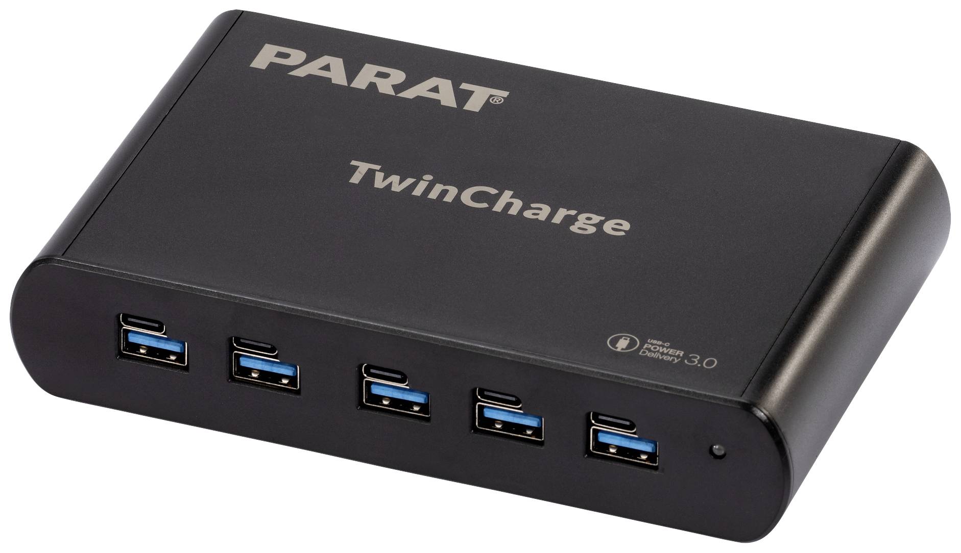 PARAT PARAPROJECT TC5 - Netzteil - 2.8 A - PD - 10 Ausgabeanschlussstellen (5 x USB-C, 5 x 9-poliger USB Typ A)