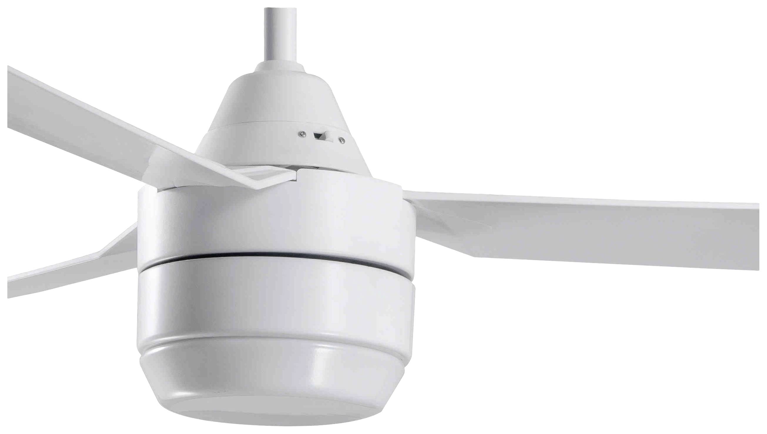 Bayside Calypso LED Deckenventilator (Ø x H) 122cm x 40cm Weiß mit Fernbedienung, mit Beleuchtung