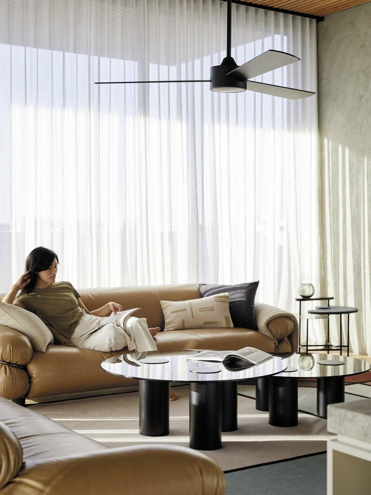 Lucci AIR Climate III Deckenventilator 35W (Ø x H) 132cm x 313mm Schwarz mit Fernbedienung