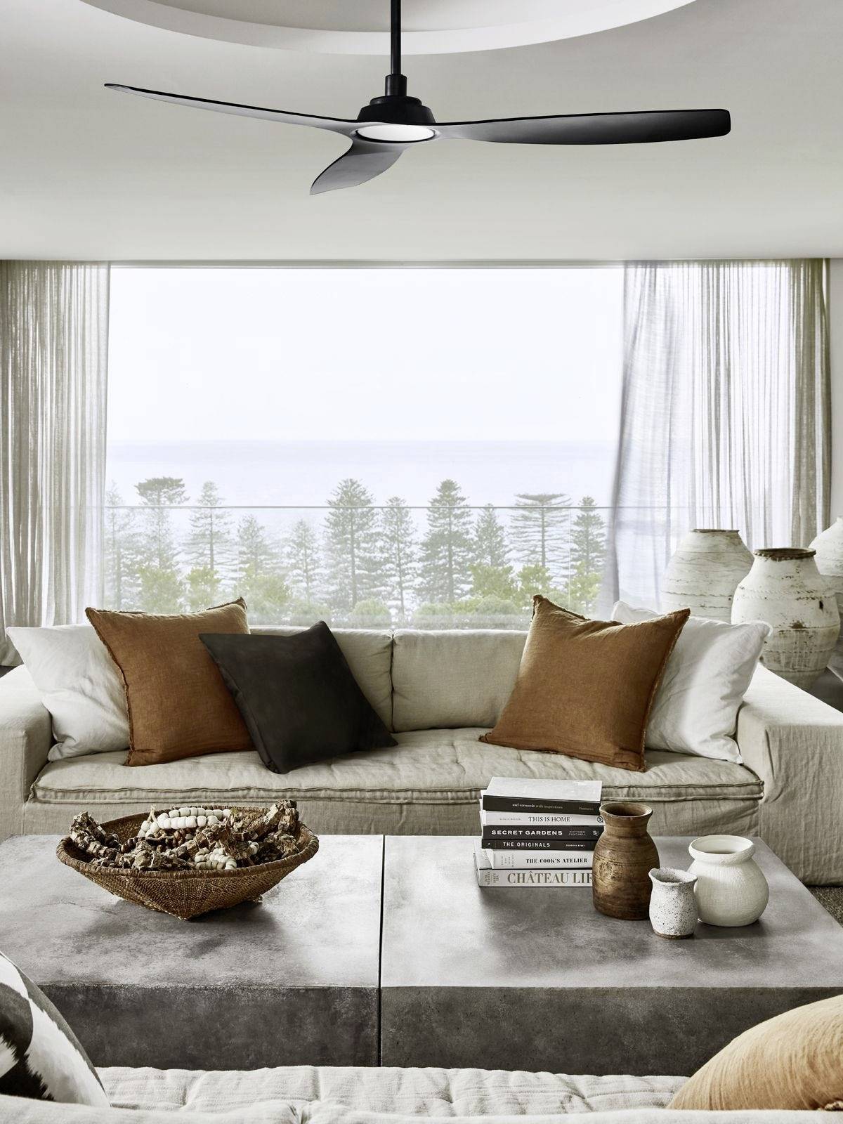 Lucci AIR Moto Deckenventilator 28W (Ø x H) 132cm x 280mm Schwarz mit Fernbedienung