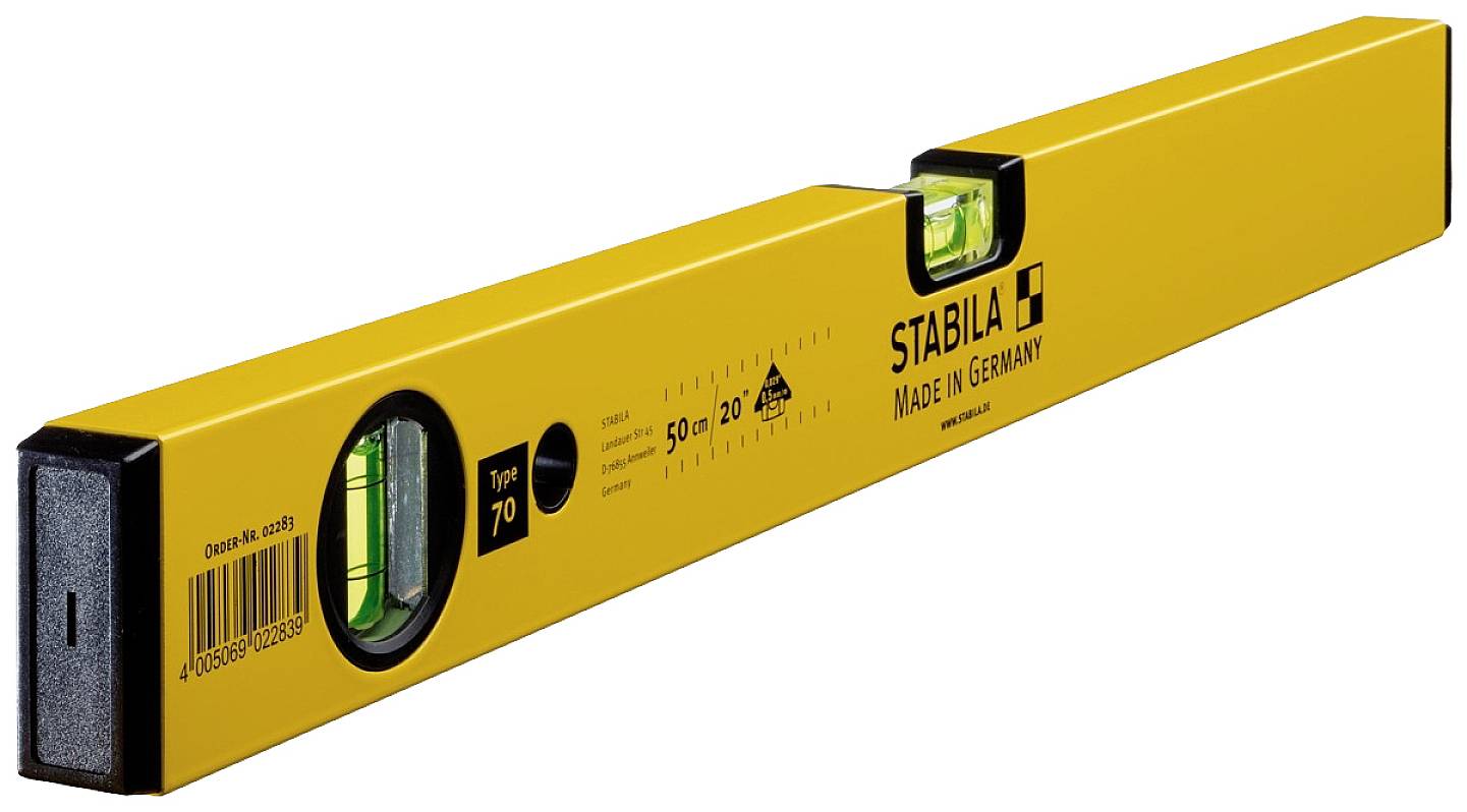 Stabila Type 70, 50 cm 2283 Leichtmetall-Wasserwaage 50 cm 0.5 mm/m