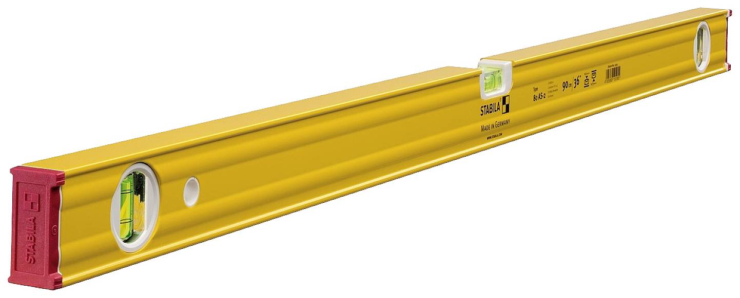 Stabila Type 80 AS-2, 90cm 19195 Leichtmetall-Wasserwaage 90cm 0.5 mm/m