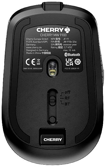 CHERRY JW-9100-2 Maus Kabellos, Funk, Bluetooth® Optisch Schwarz/Silber 6 Tasten 2400 dpi