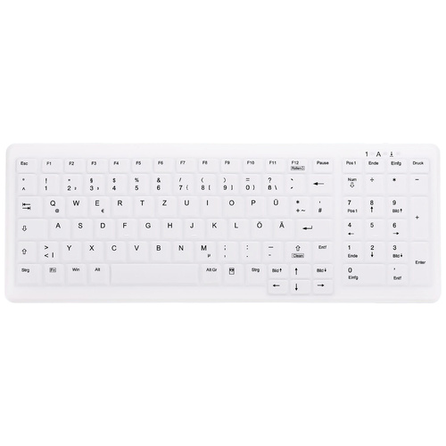 Active Key AK-C7000F-UVS-W/GE Kabelgebunden Hygiene-Tastatur Deutsch, QWERTZ Weiß Beleuchtet