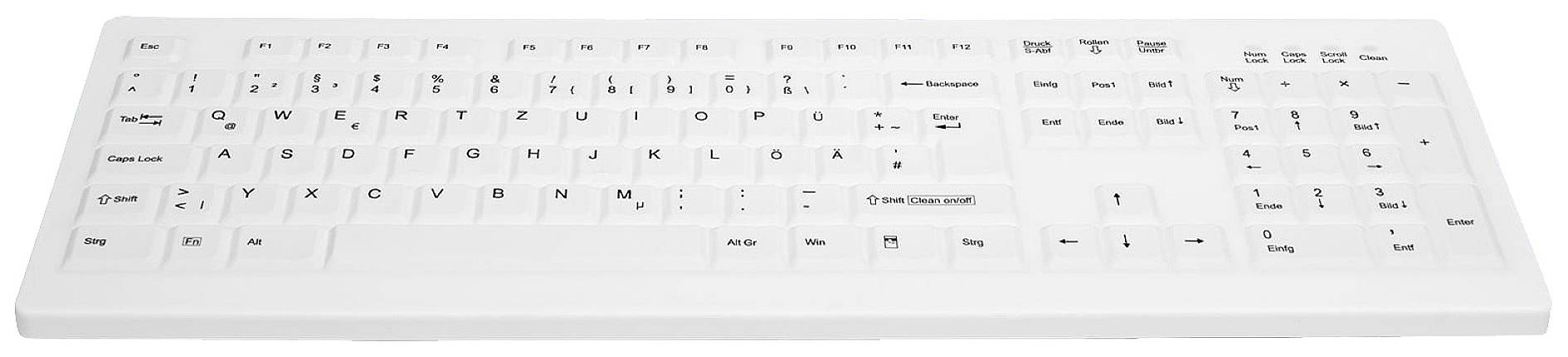 Active Key AK-C8100F-FUS-W/GE Kabellos Hygiene-Tastatur Deutsch, QWERTZ Weiß