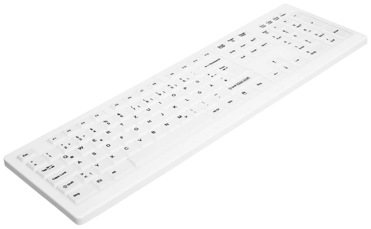 Active Key AK-C8100F-FUS-W/GE Kabellos Hygiene-Tastatur Deutsch, QWERTZ Weiß
