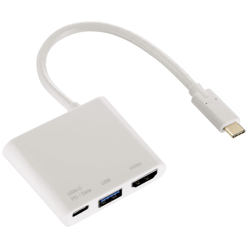 Hama 3in1 Multiport USB-Kombi-Hub Weiß