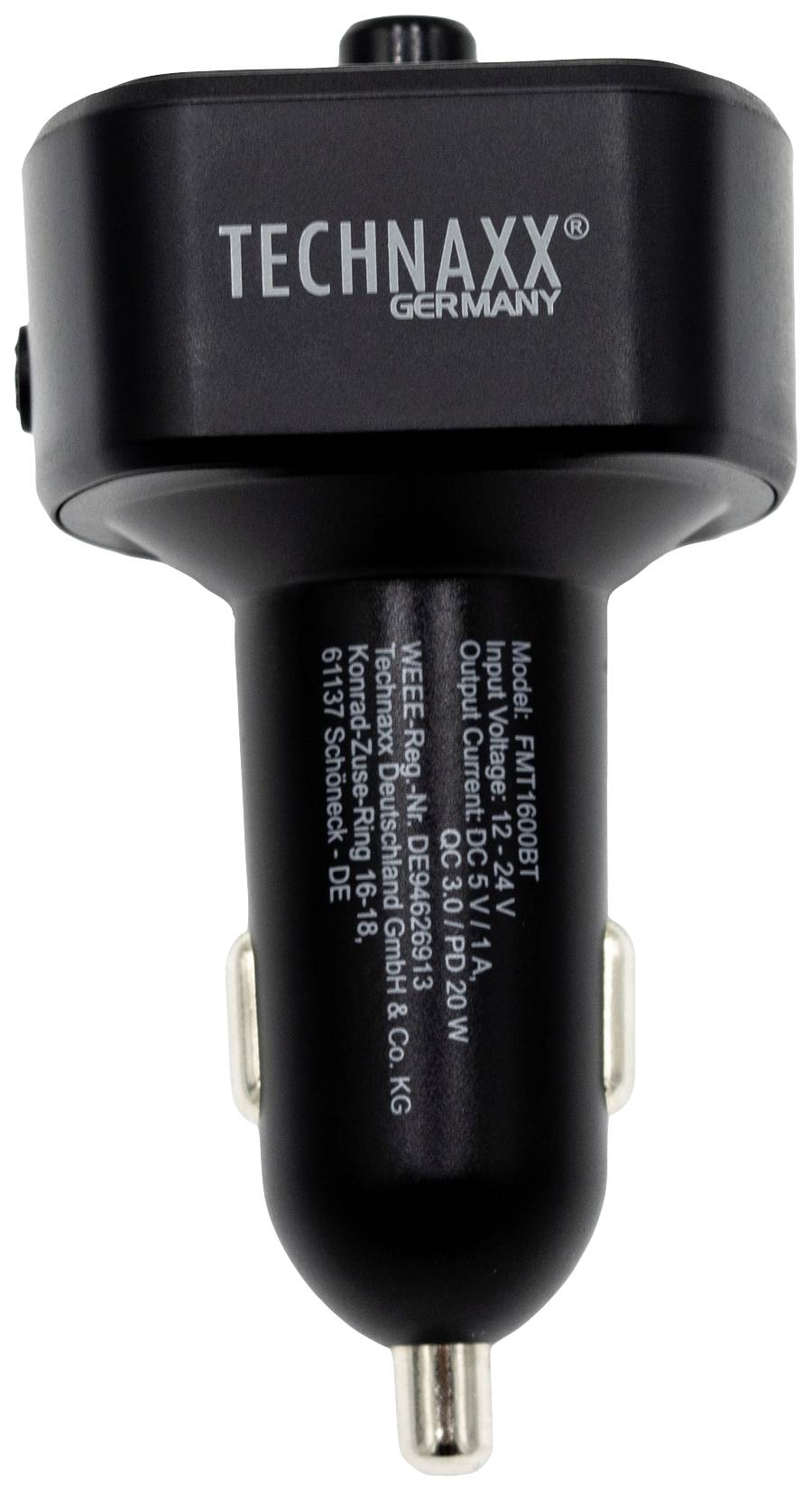 Technaxx FMT1600BT FM Transmitter inkl. Freisprechfunktion, mit Ladefunktion für iPhone