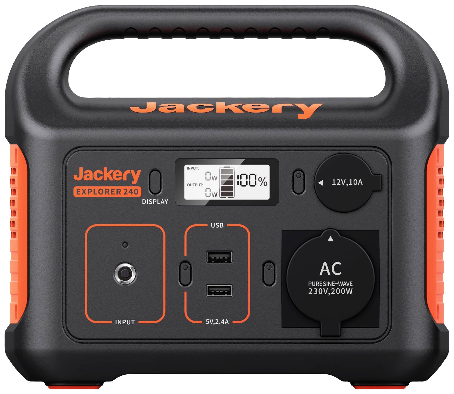 Jackery Explorer 240 Powerstation Li-Ion Schwarz, Orange mit Laderegler