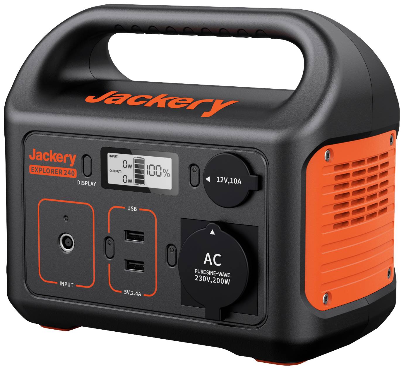 Jackery Explorer 240 Powerstation Li-Ion Schwarz, Orange mit Laderegler