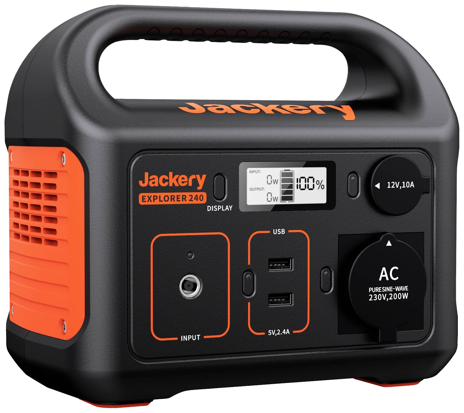 Jackery Explorer 240 Powerstation Li-Ion Schwarz, Orange mit Laderegler