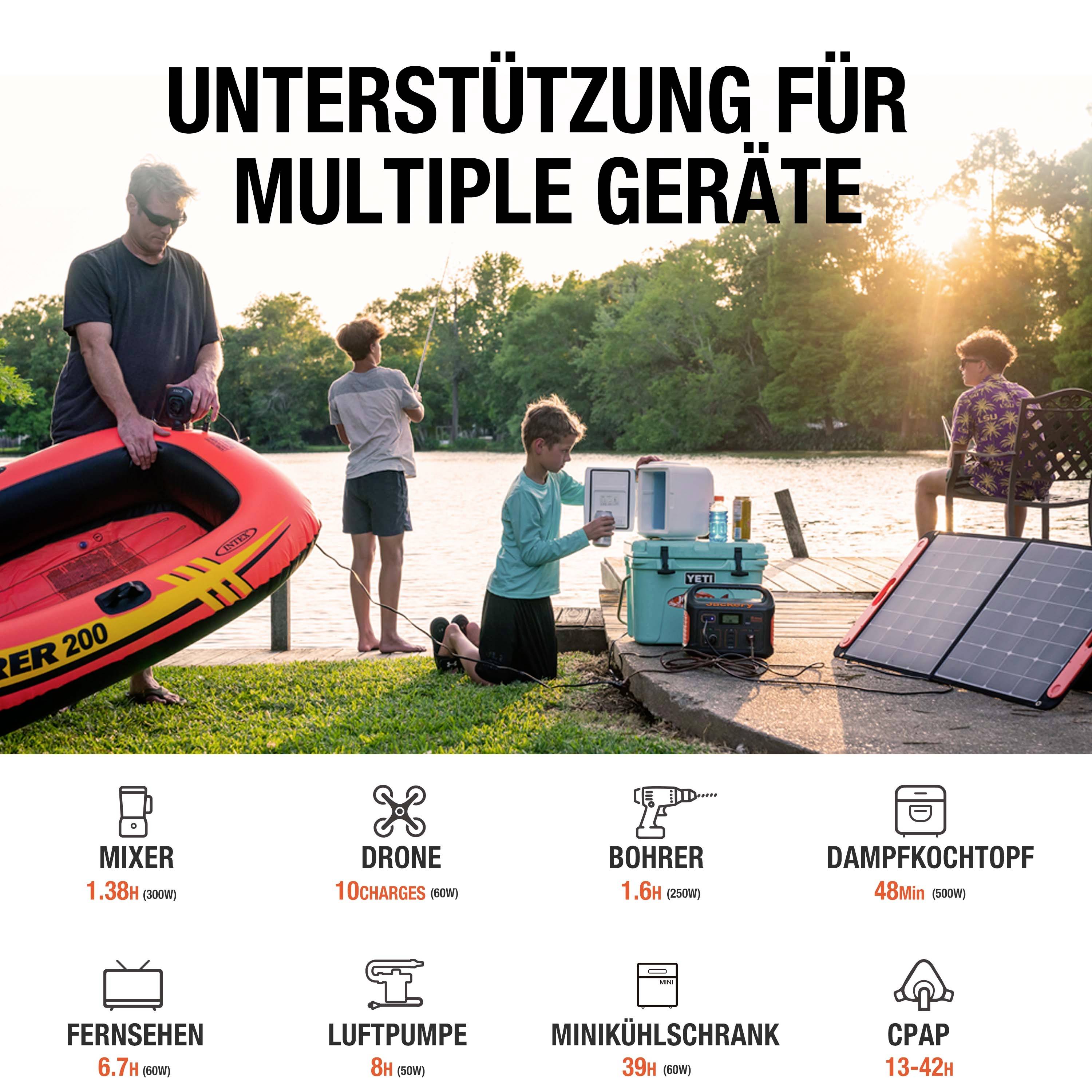 Jackery Explorer 500 Powerstation Li-Ion Schwarz, Orange mit Laderegler