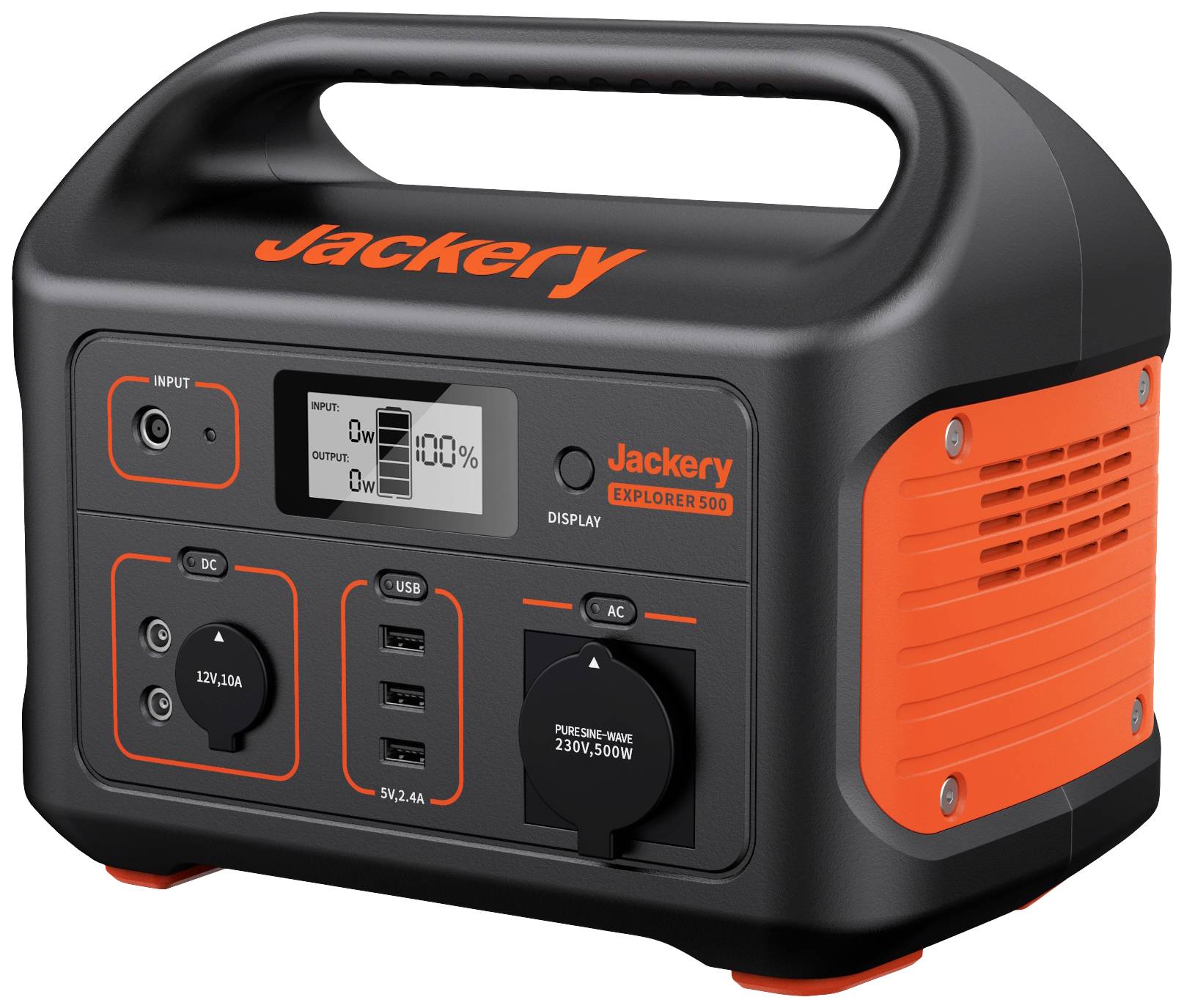 Jackery Explorer 500 Powerstation Li-Ion Schwarz, Orange mit Laderegler