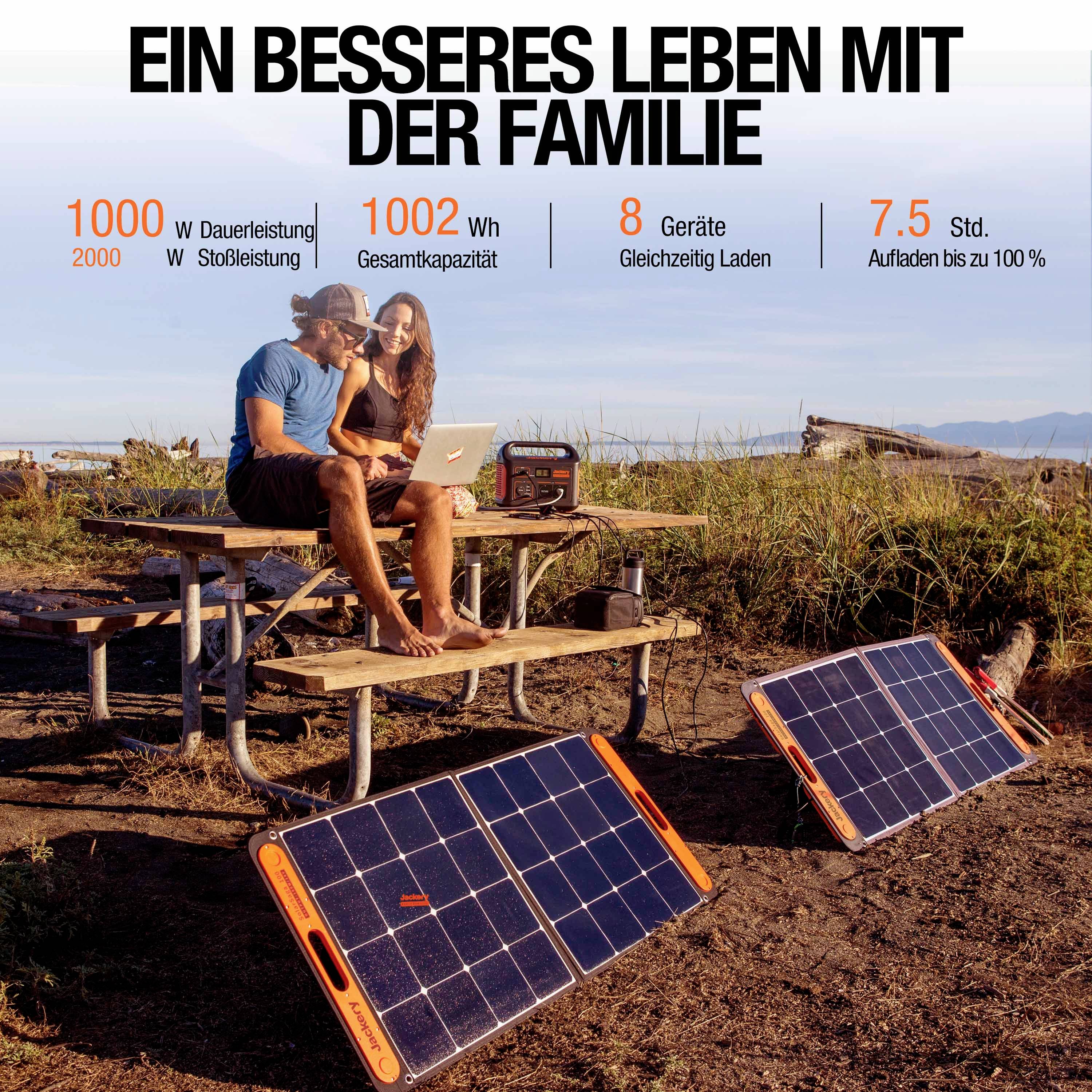 Jackery Explorer 1000 Powerstation Li-Ion Schwarz, Orange mit Laderegler