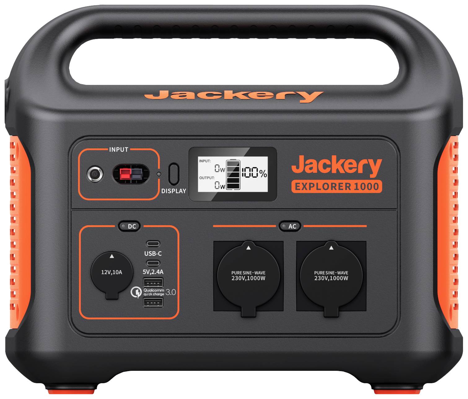 Jackery Explorer 1000 Powerstation Li-Ion Schwarz, Orange mit Laderegler
