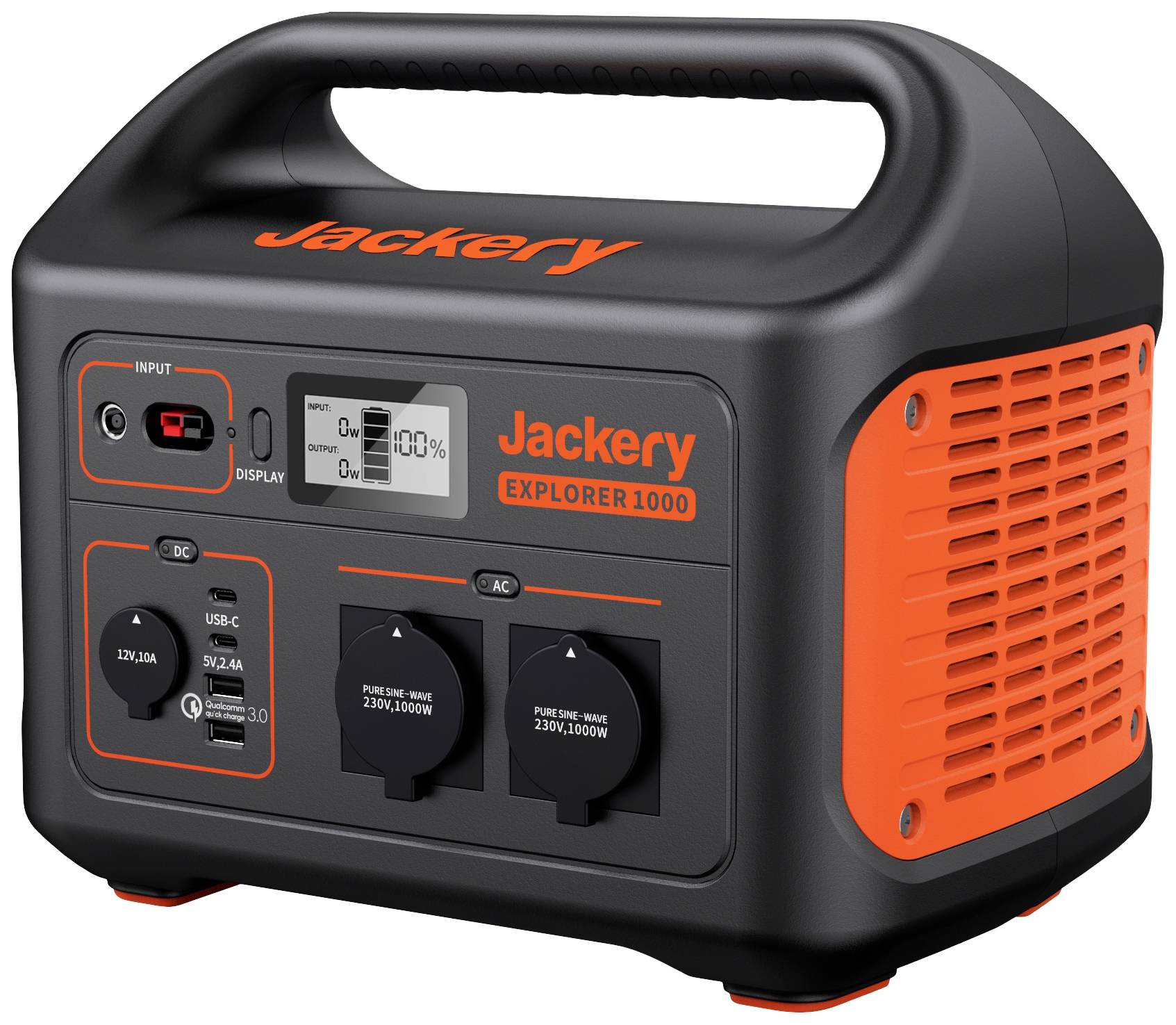 Jackery Explorer 1000 Powerstation Li-Ion Schwarz, Orange mit Laderegler