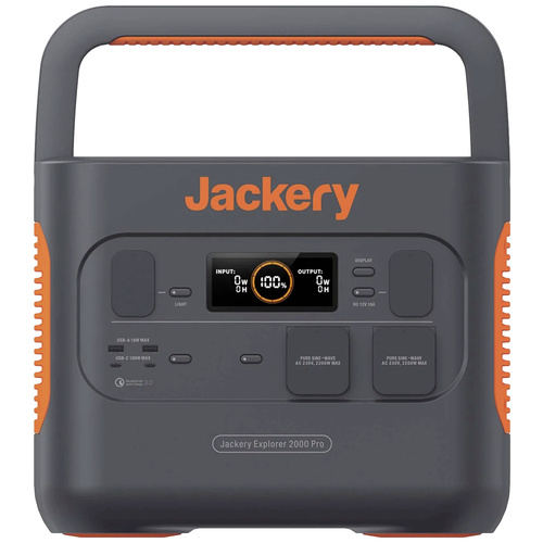 Jackery Explorer 2000 Pro Powerstation Li-Ion Schwarz, Orange mit Laderegler