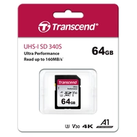 Transcend TS64GSDC340S SDXC-Karte 64 GB A1 Application Performance Class, v30 Video Speed Class, UH Transcend TS64GSDC340S SDXC-Karte 64 GB A1 Application Performance Class, v30 Video Speed Class, UH