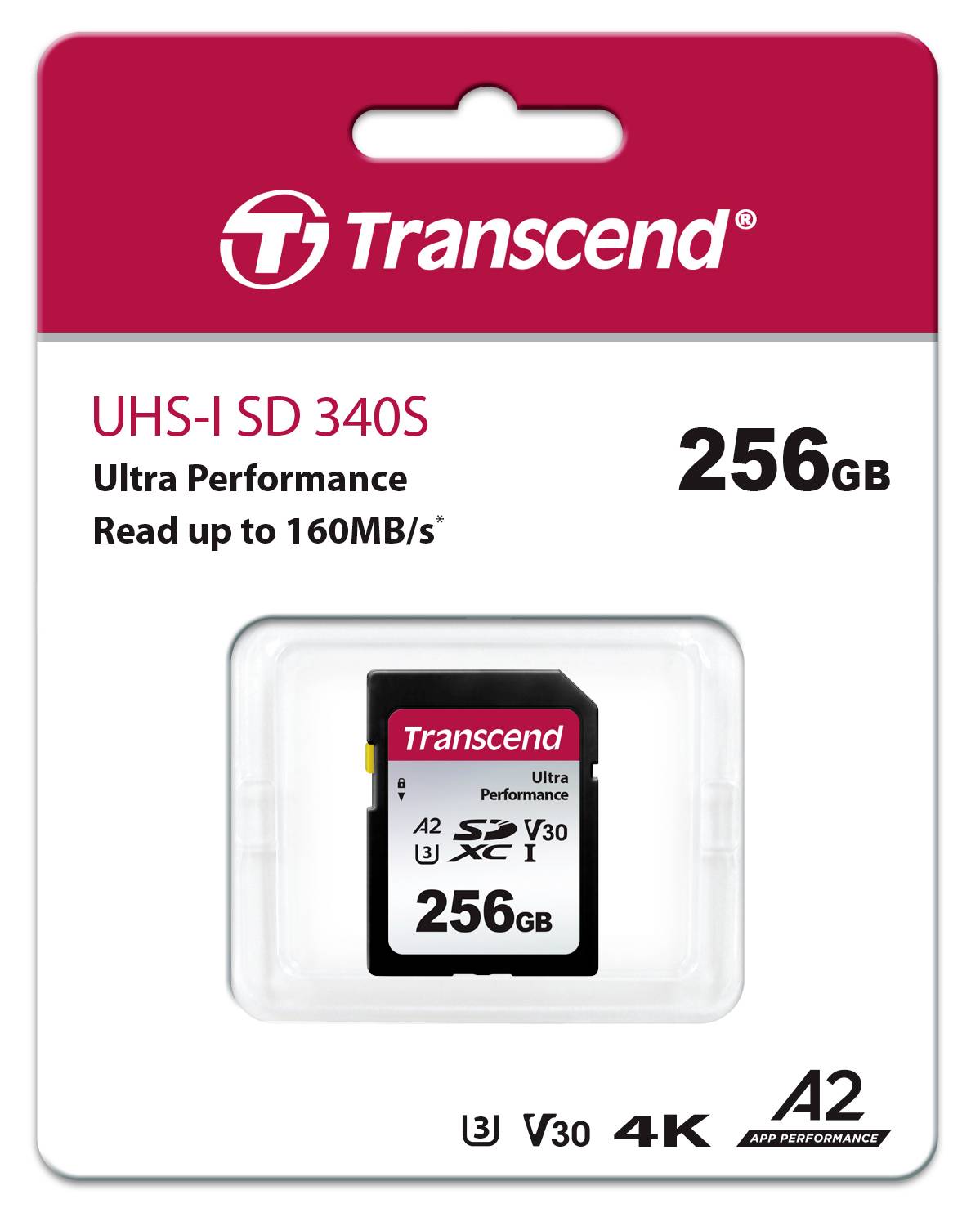 Transcend TS64GSDC340S SDXC-Karte 256GB A1 Application Performance Class, A2 Application Performance Class, v30 Video Speed Class