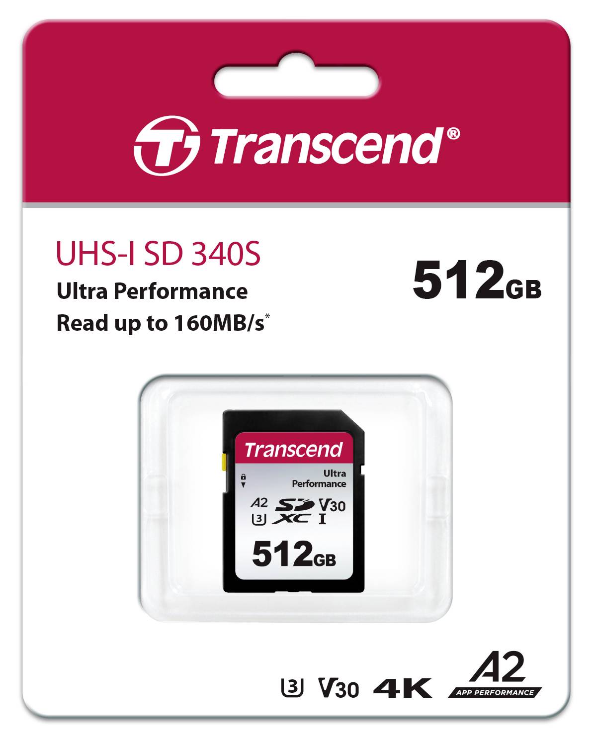 Transcend TS64GSDC340S SDXC-Karte 512 GB A1 Application Performance Class, A2 Application Performan