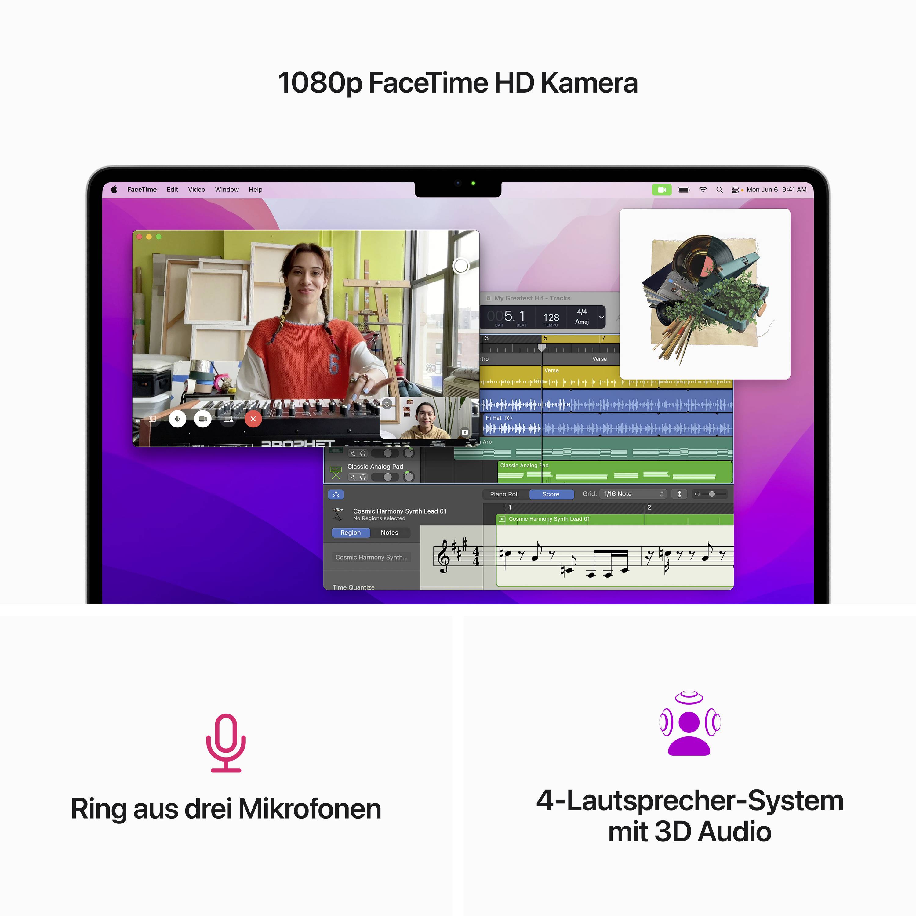 Apple MacBook Air 13 (M2, 2022) 34.5 cm (13.6 Zoll) CTO 16 GB RAM 256 GB SSD 8‑Core CPU 8-Core GPU Silber Z15W_5216_DE_CTO