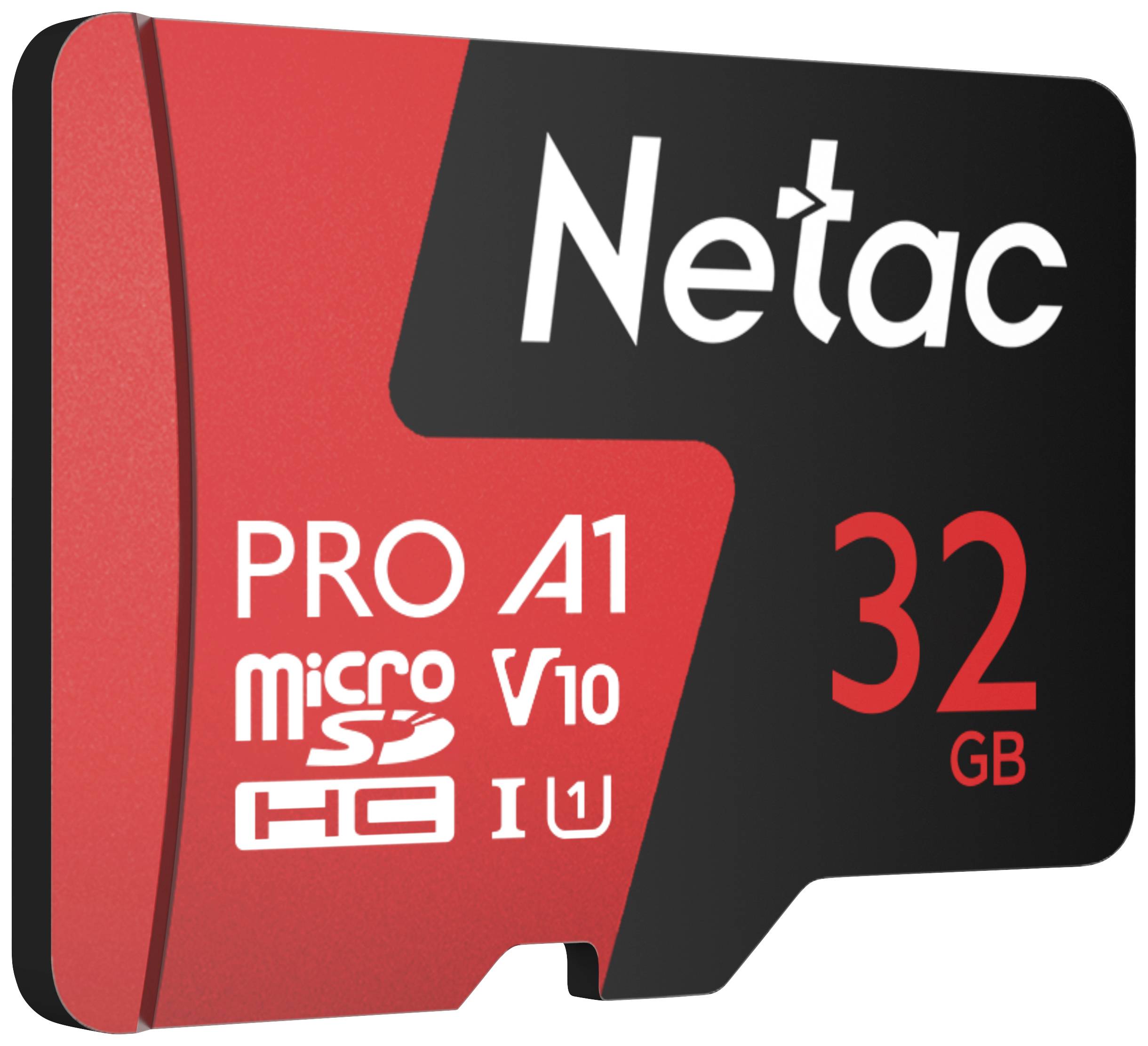 Netac Technology NT02P500PRO-032G-R microSDHC-Karte 32GB A1 Application Performance Class Für 24/7-Videoüberwachungskameras
