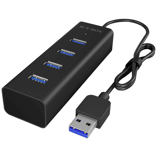 ICY BOX IB-HUB1409-U3 USB 3.0-Hub Schwarz