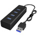 ICY BOX IB-HUB1409-U3 USB 3.0-Hub Schwarz