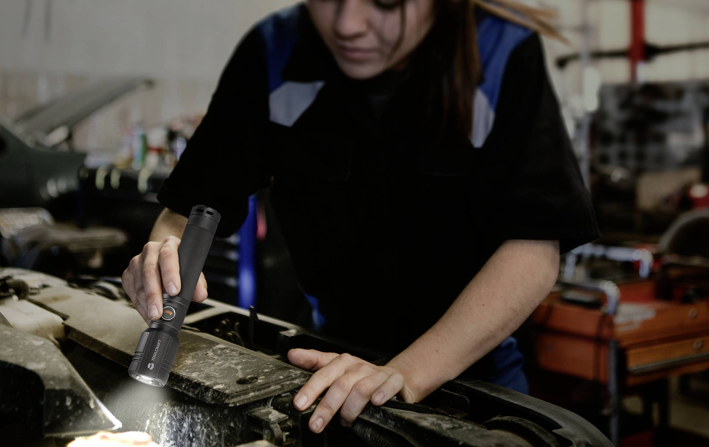 TOOLCRAFT SMD LED Taschenlampe verstellbar, mit USB-Schnittstelle, mit Stroboskopmodus akkubetrieben 1000lm 35h 194g