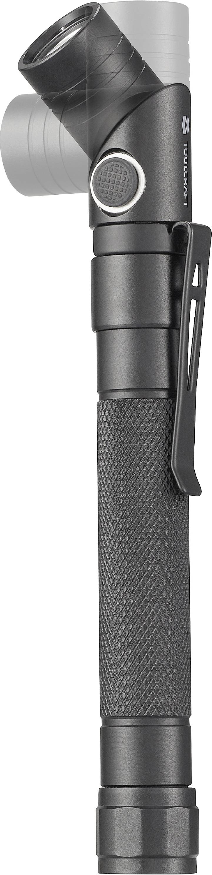 TOOLCRAFT 2-in-1 SMD LED Taschenlampe mit Stroboskopmodus, mit USB-Schnittstelle, verstellbar, mit Gürtelclip akkubetrieben 250lm