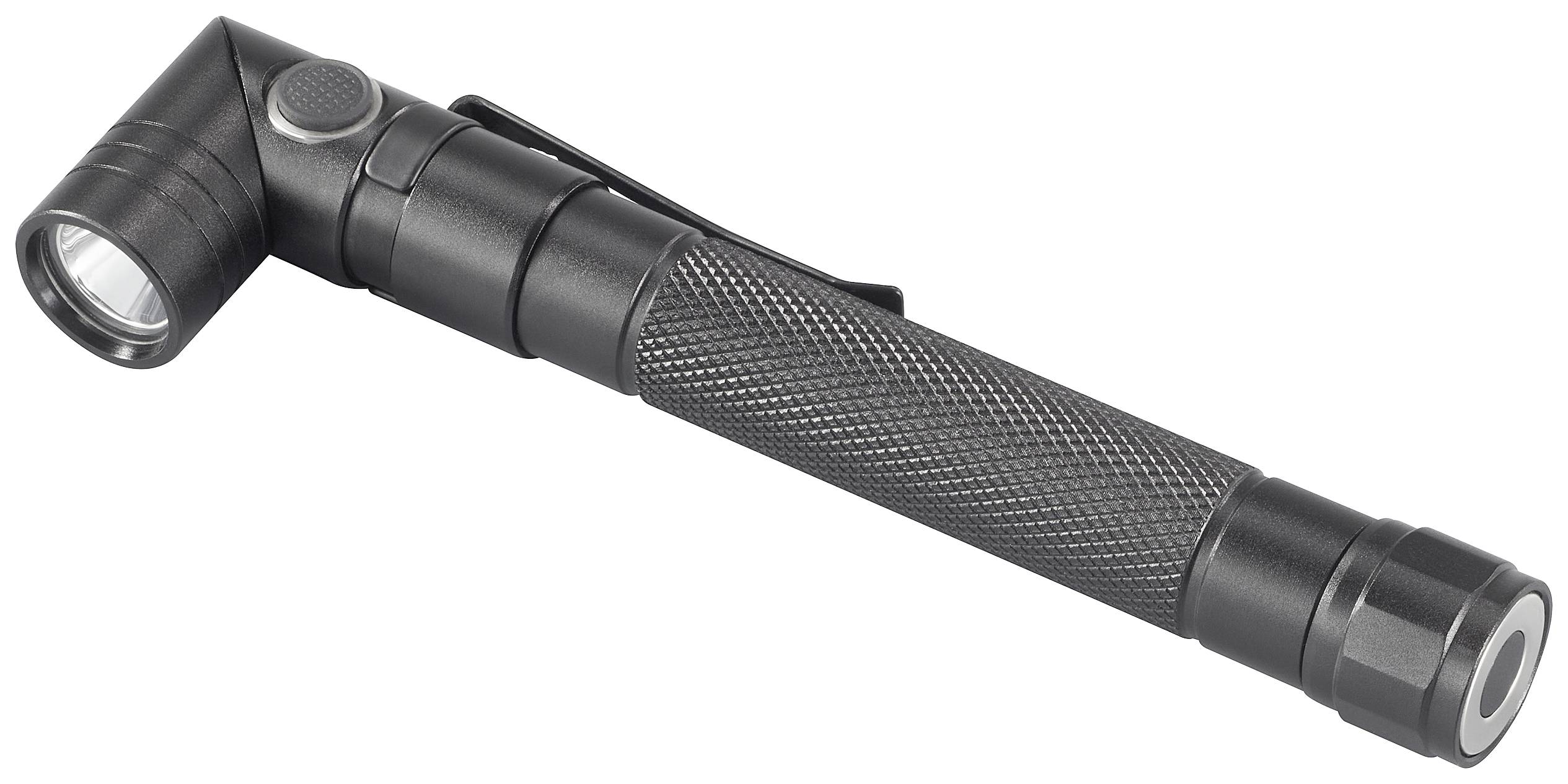 TOOLCRAFT 2-in-1 SMD LED Taschenlampe mit Stroboskopmodus, mit USB-Schnittstelle, verstellbar, mit Gürtelclip akkubetrieben 250lm