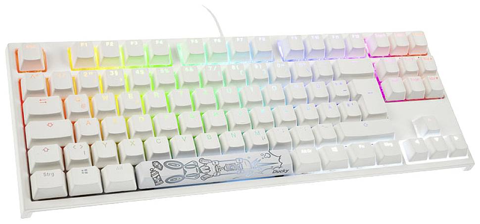 Ducky ONE 2 TKL PBT Tastatur, Gaming-Tastatur Switch: Black Deutsch, QWERTZ Weiß