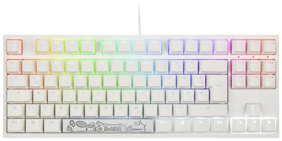 Ducky ONE 2 TKL PBT Tastatur, Gaming-Tastatur Switch: Black Deutsch, QWERTZ Weiß