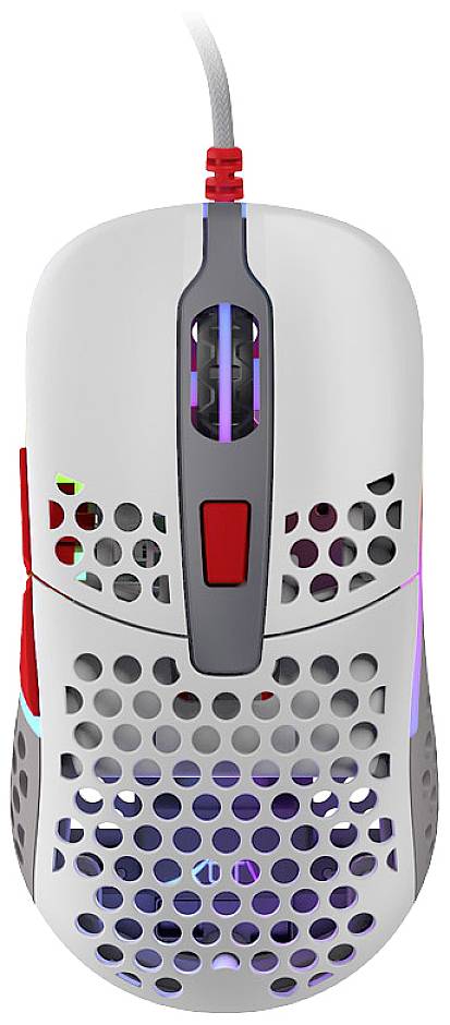 Xtrfy M42 RGB Maus, Gaming-Maus Kabelgebunden Optisch Grau 6 Tasten Beleuchtet