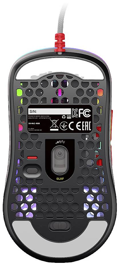 Xtrfy M42 RGB Maus, Gaming-Maus Kabelgebunden Optisch Grau 6 Tasten Beleuchtet