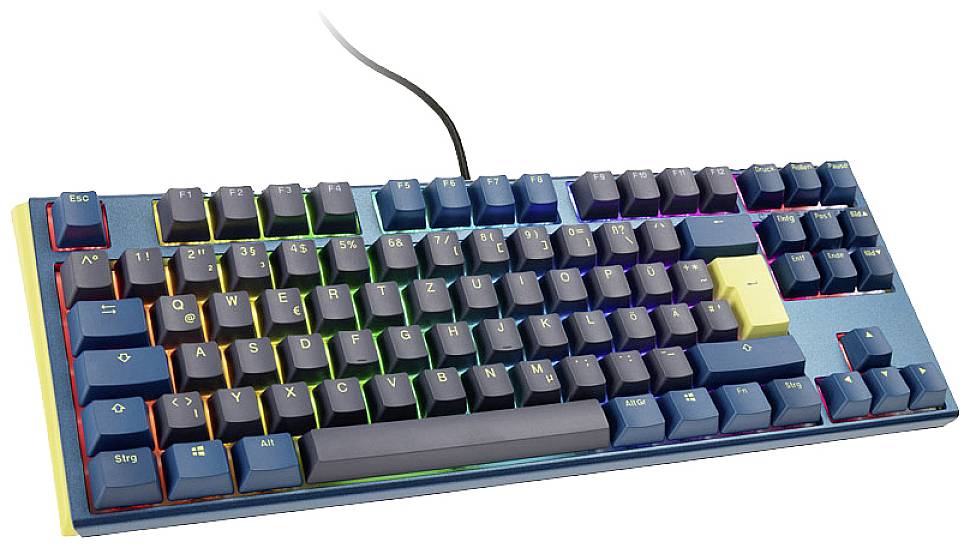 Ducky One 3 Daybreak TKL Kabelgebunden Tastatur, Gaming-Tastatur Deutsch, QWERTZ Blau-Grau