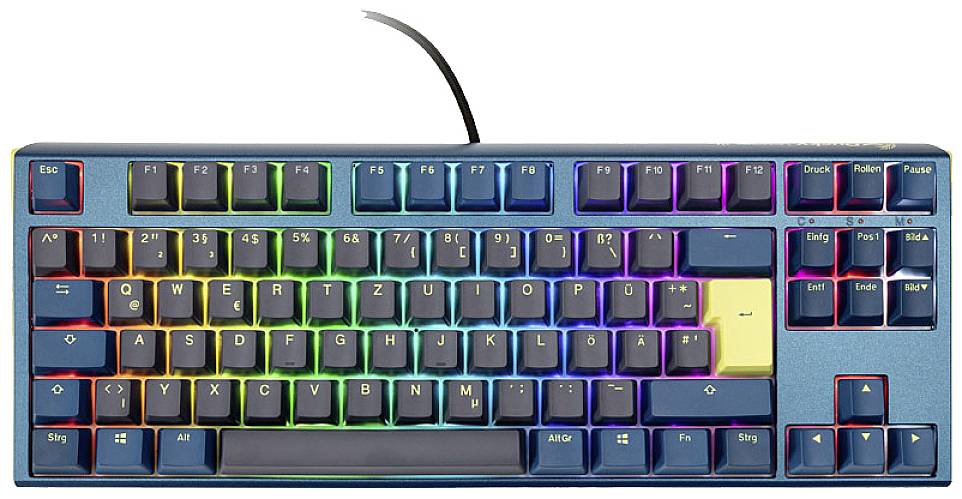 Ducky One 3 Daybreak TKL Kabelgebunden Tastatur, Gaming-Tastatur Deutsch, QWERTZ Blau-Grau