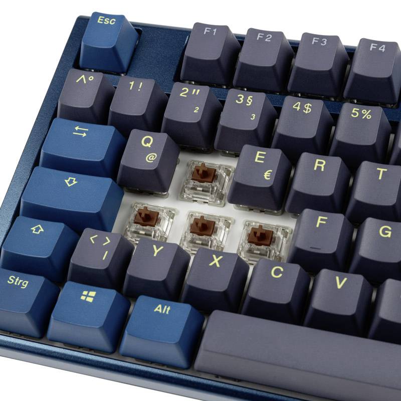 Ducky One 3 Daybreak Kabelgebunden Gaming-Tastatur, Tastatur Deutsch, QWERTZ Blau-Grau Beleuchtet